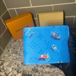 Louis Vuitton LV Pool Monogram Blue Lagoon Wallet (Preowned)